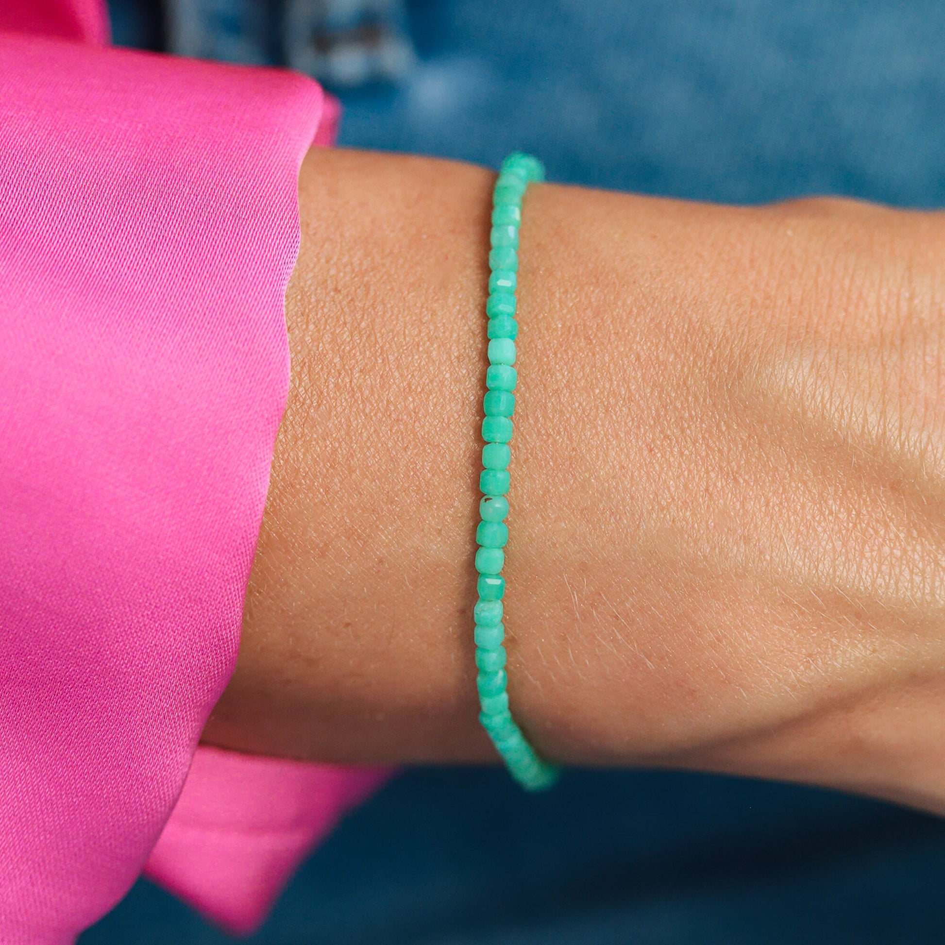 Chrysoprase bracelet | Green Chrysoprase jewelry | genuine chrysoprase, chrysoprase beaded bracelet, Chrysoprase beaded #ccf3 W