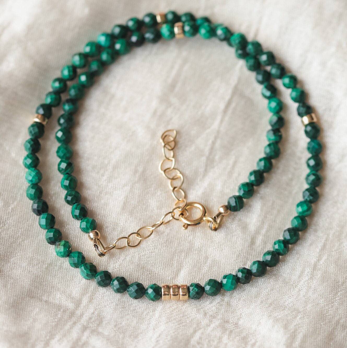 Faceted Malachite Necklace