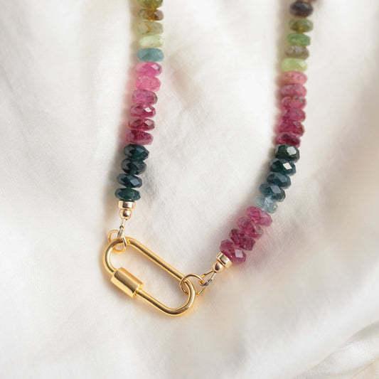 Mixed Tourmaline Beaded Necklace