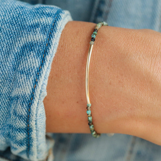 African Turquoise Bar Bracelet