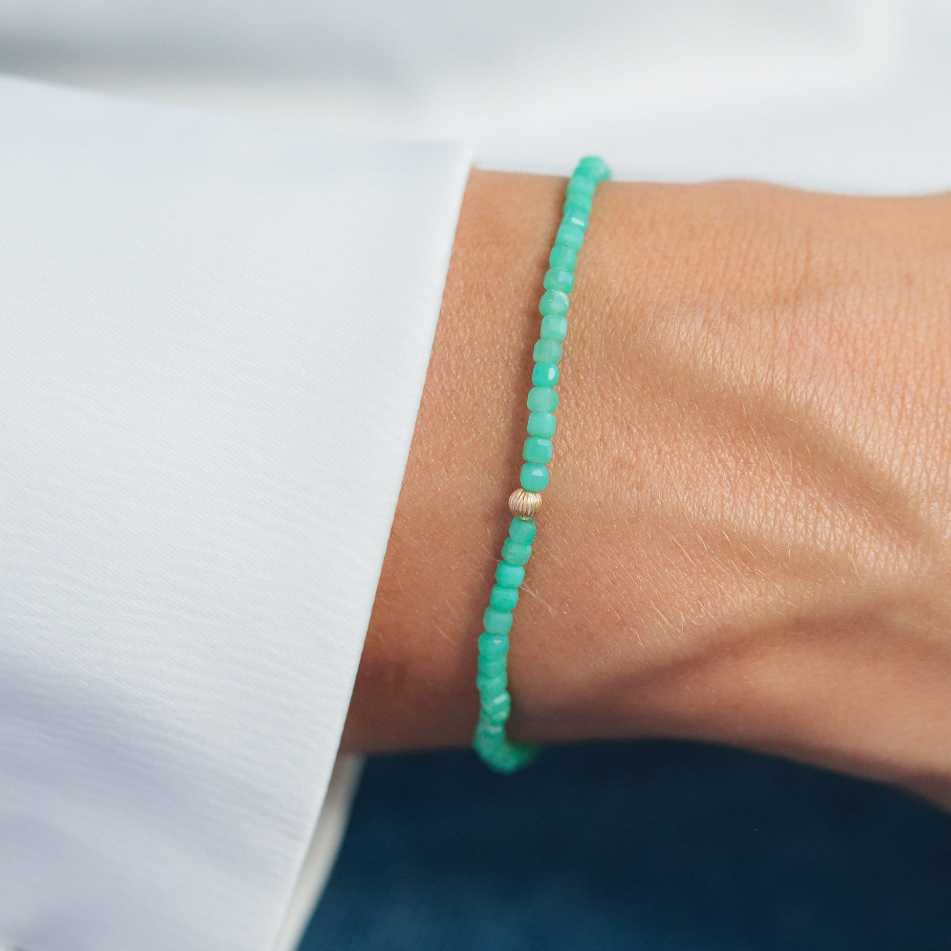 Chrysoprase bracelet | Green Chrysoprase jewelry | genuine chrysoprase, chrysoprase beaded bracelet, Chrysoprase beaded #ccf3 W