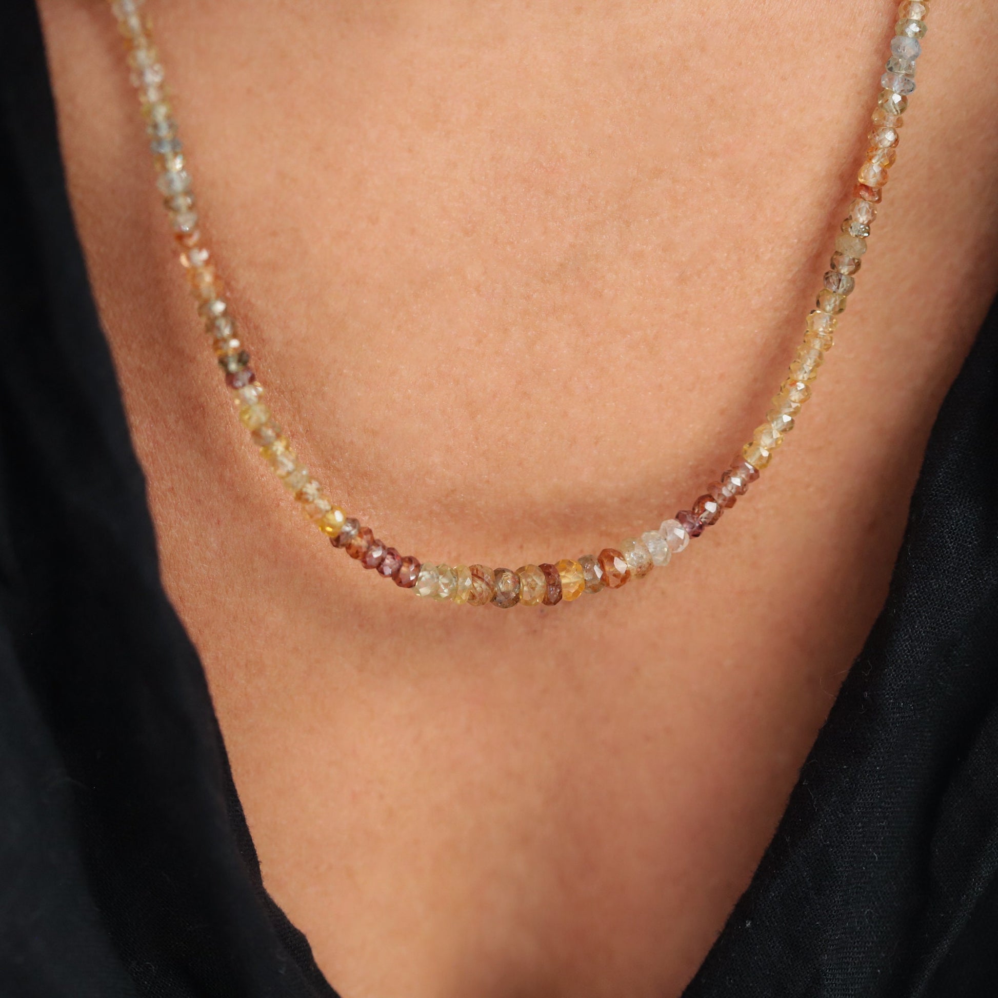 Sparkly natural zircon necklace