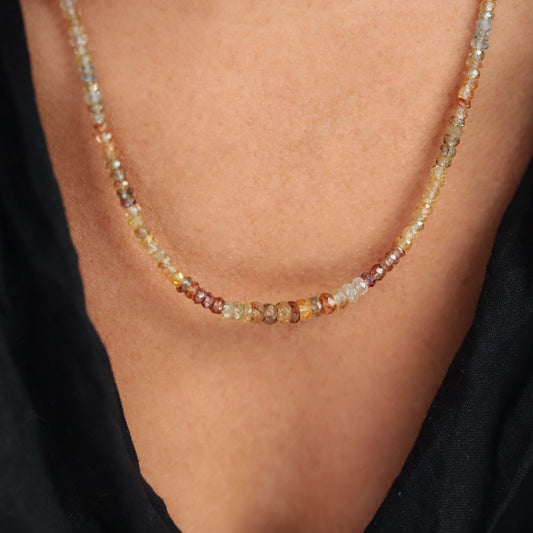Sparkly natural zircon necklace