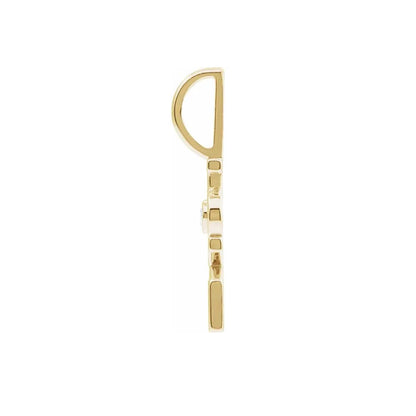 Gold vermeil love pendant with genuine white topaz - HIGH QUALITY [3 microns]