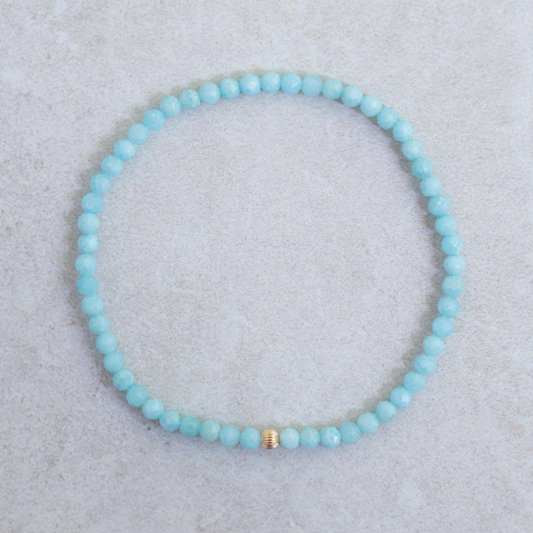 Larimar Bracelet 3mm | Dainty Larimar Beaded Bracelet | Gift for her | Dominican Larimar Jewelry | Beaded Larimar Bracelet | Larimar #0281
