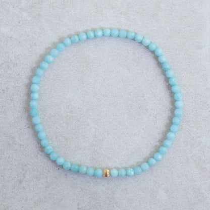 Larimar Bracelet 3mm | Dainty Larimar Beaded Bracelet | Gift for her | Dominican Larimar Jewelry | Beaded Larimar Bracelet | Larimar #0281