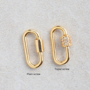 Citrine Studded Carabiner Necklace