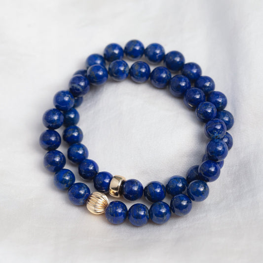 14K GOLD Lapis Lazuli 8mm, Genuine Lapis Lazuli Beaded Bracelet, [EBLM1107] 8mm Genuine Lapis Lazuli bracelet, gold lapis lazuli 8mm, lapis