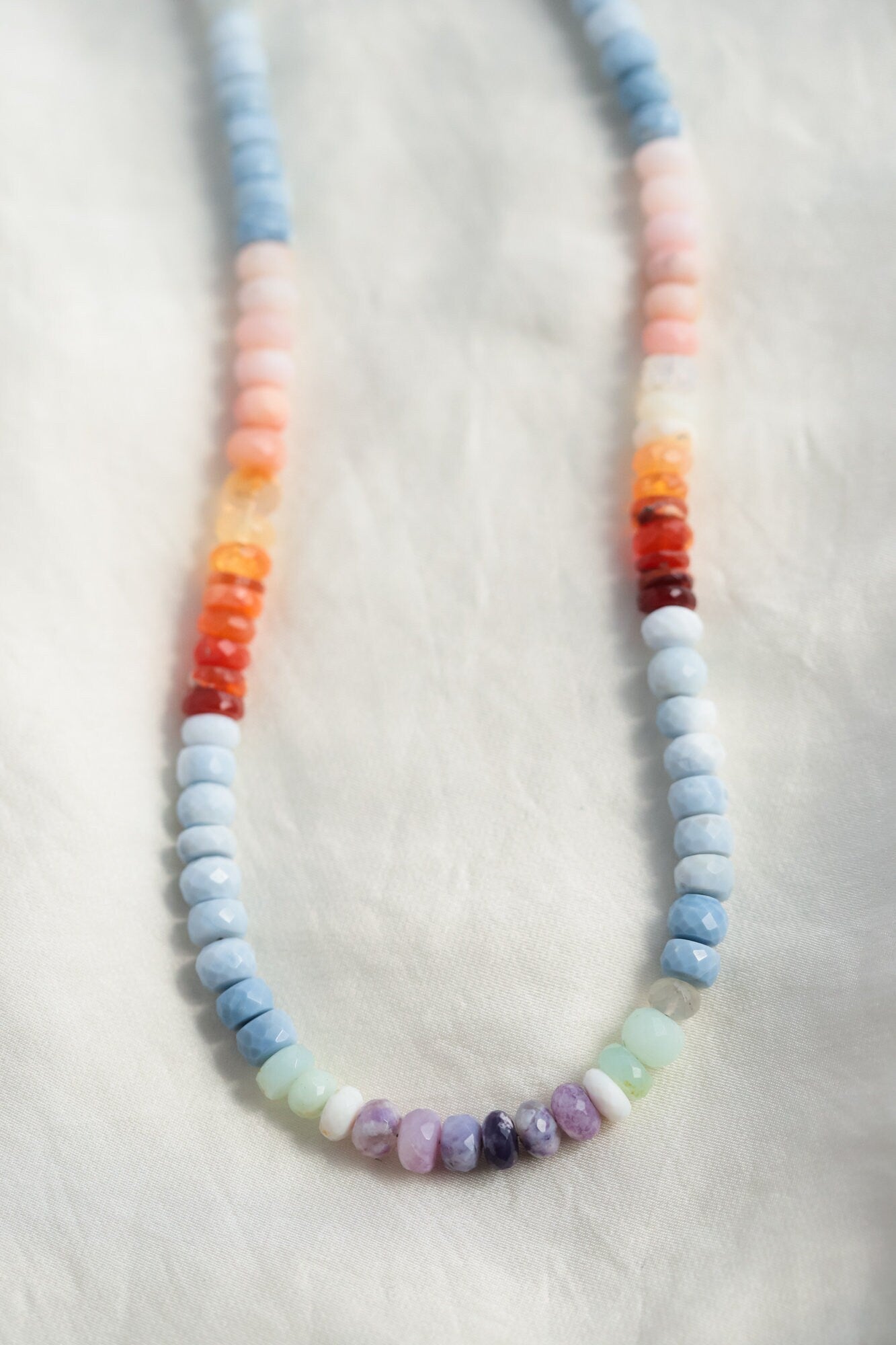100% genuine multi opal necklace | Multi Opal genuine necklace | colorful opal necklace | genuine opal beaded jewelry | rainbow necklace