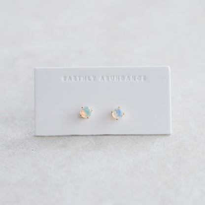 14K gold filled Ethiopian earring, gemstone stud earrings, gold filled Ethiopian gemstone studs, Ethiopian earrings, opal stud earrings