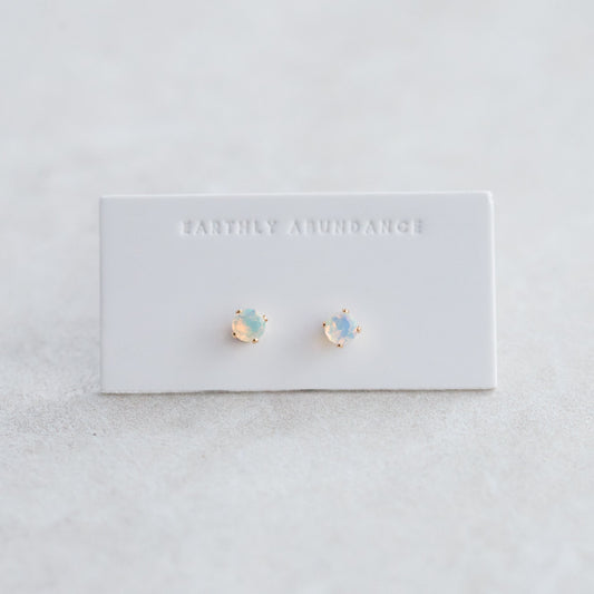 14K gold filled Ethiopian earring, gemstone stud earrings, gold filled Ethiopian gemstone studs, Ethiopian earrings, opal stud earrings