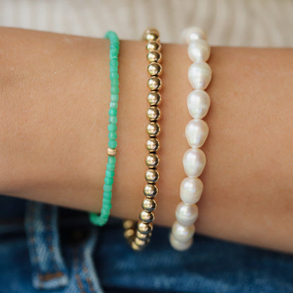 Freshwater Pearl bracelet gold filled June birthstone jewelry Bridesmaid gift for her Pearl jewelry Wedding jewelry for brides June #0148