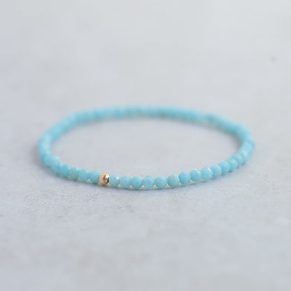 Larimar Bracelet 3mm | Dainty Larimar Beaded Bracelet | Gift for her | Dominican Larimar Jewelry | Beaded Larimar Bracelet | Larimar #0281