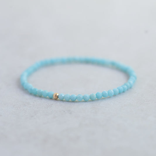 Larimar Bracelet 3mm | Dainty Larimar Beaded Bracelet | Gift for her | Dominican Larimar Jewelry | Beaded Larimar Bracelet | Larimar #0281