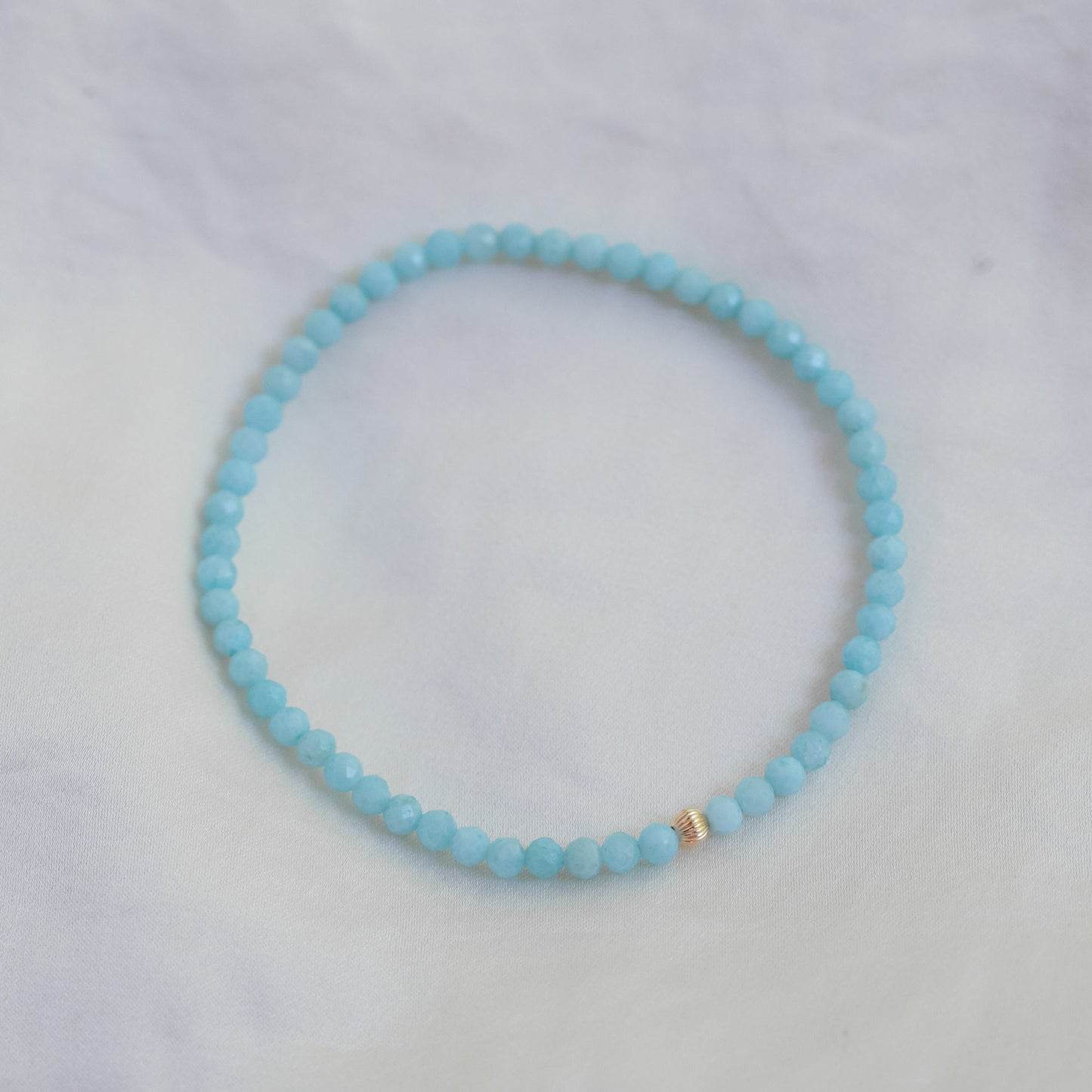 Larimar Bracelet 3mm | Dainty Larimar Beaded Bracelet | Gift for her | Dominican Larimar Jewelry | Beaded Larimar Bracelet | Larimar #0281