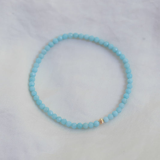 Larimar Bracelet 3mm | Dainty Larimar Beaded Bracelet | Gift for her | Dominican Larimar Jewelry | Beaded Larimar Bracelet | Larimar #0281