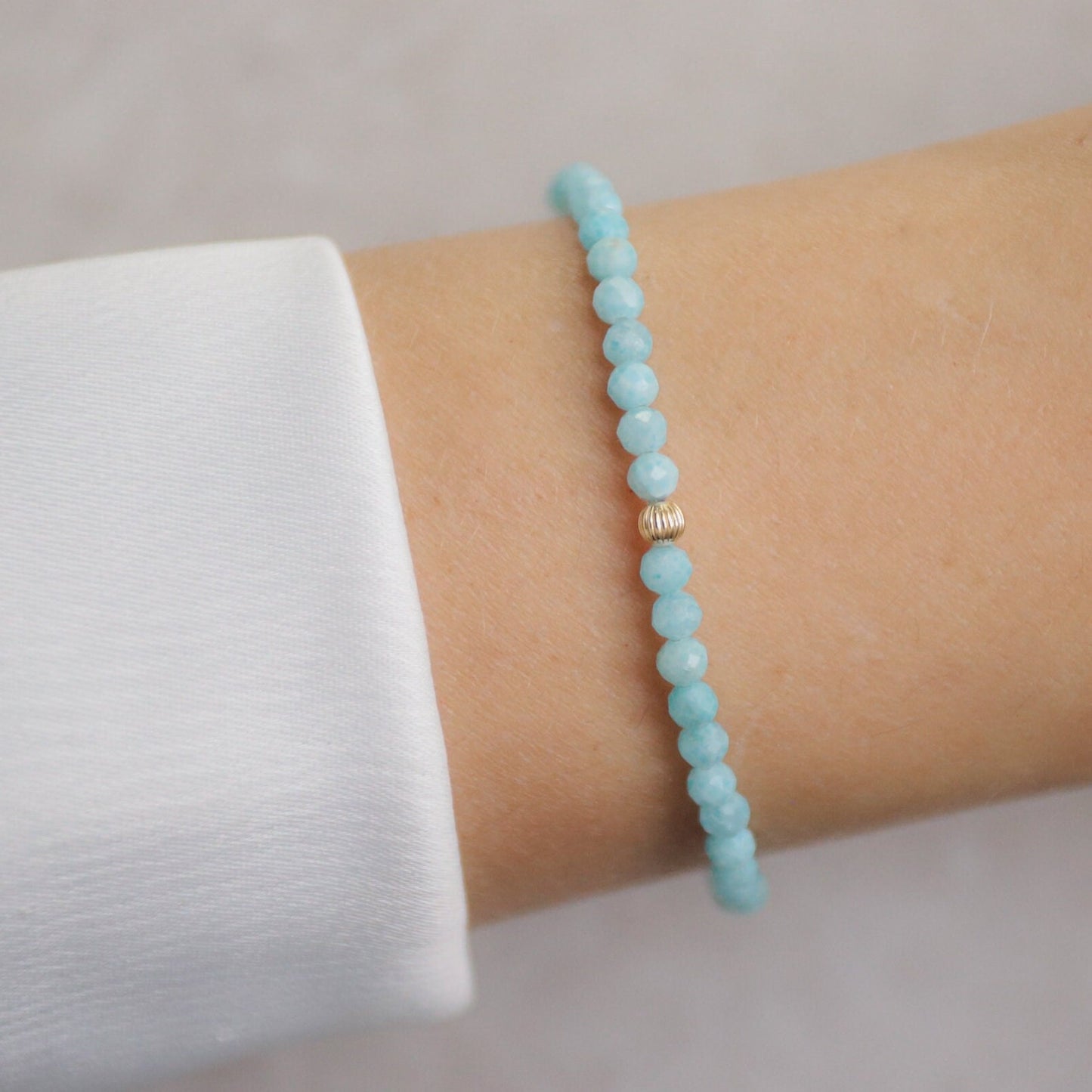 Larimar Bracelet 3mm | Dainty Larimar Beaded Bracelet | Gift for her | Dominican Larimar Jewelry | Beaded Larimar Bracelet | Larimar #0281