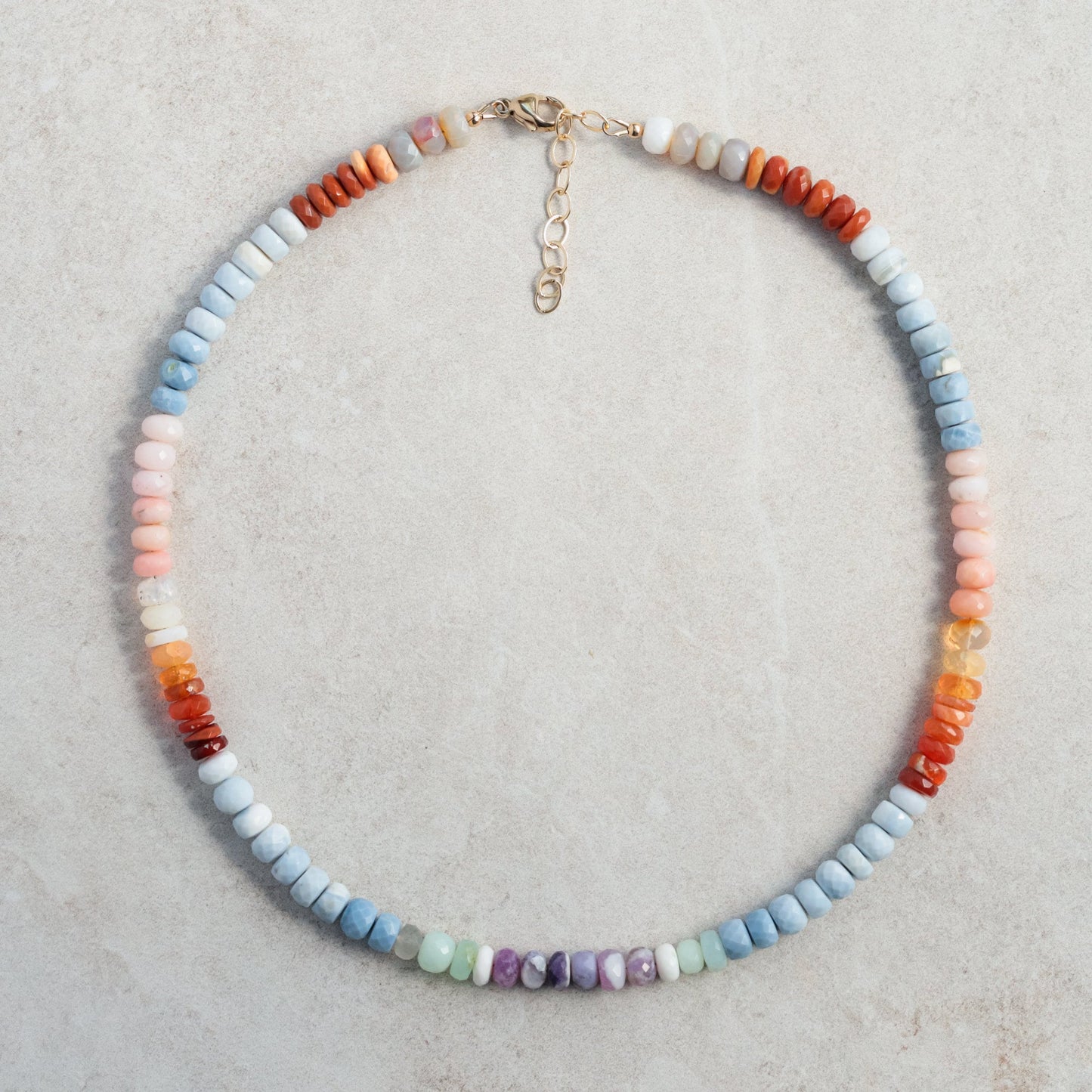 100% genuine multi opal necklace | Multi Opal genuine necklace | colorful opal necklace | genuine opal beaded jewelry | rainbow necklace