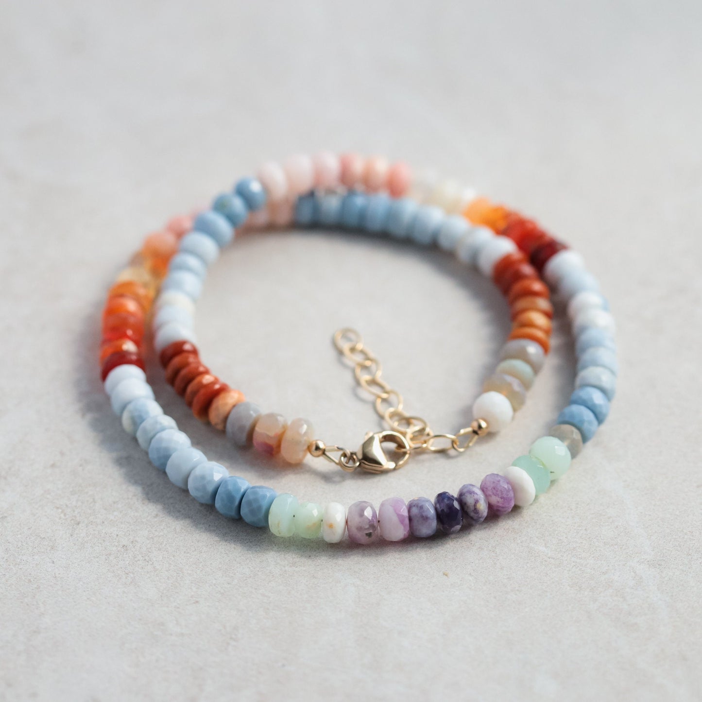 100% genuine multi opal necklace | Multi Opal genuine necklace | colorful opal necklace | genuine opal beaded jewelry | rainbow necklace