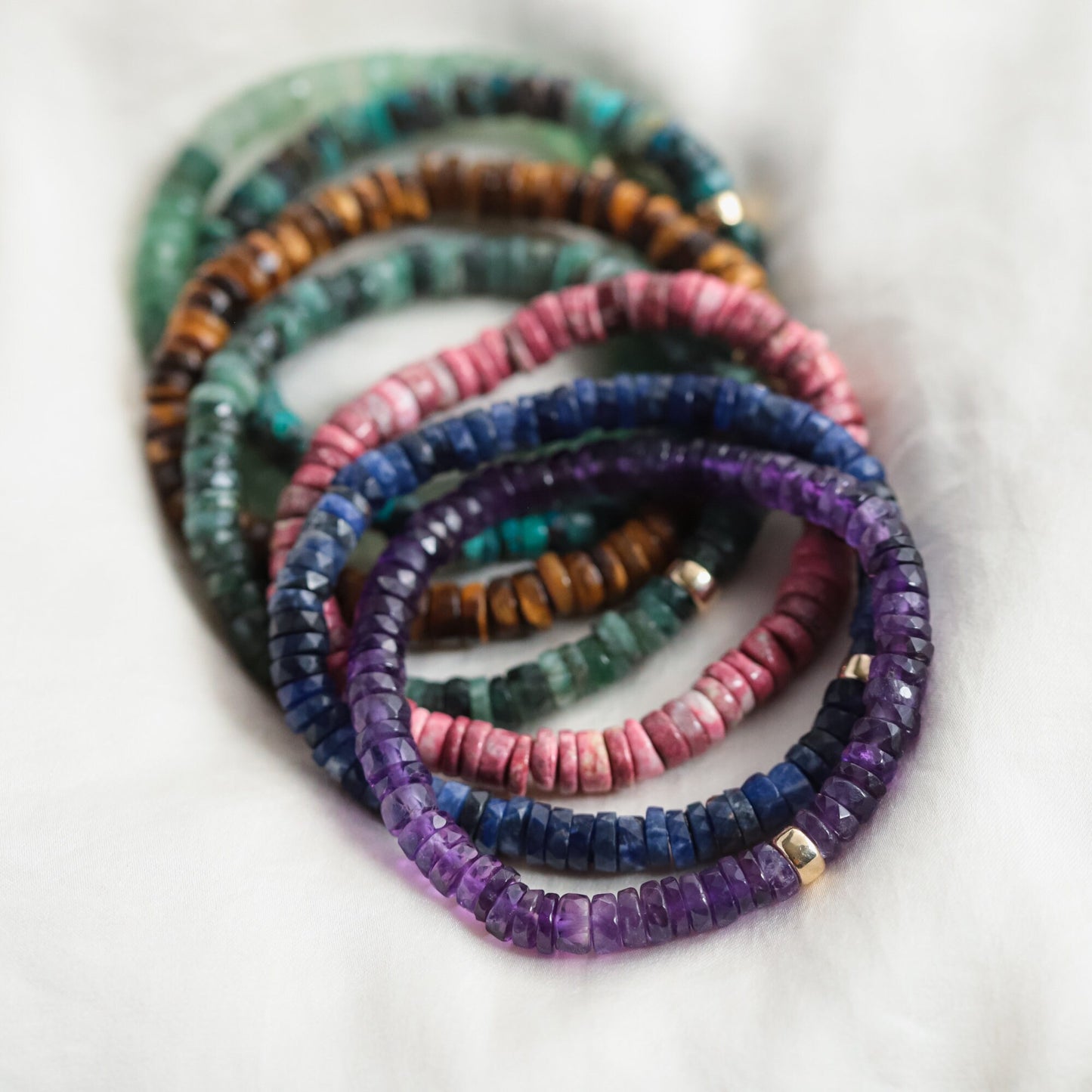 OMBRE Amethyst heishi bracelet | 6mm Amethyst bracelet [EBAM1665] | Purple amethyst beaded bracelet | amethyst beaded bracelet | faceted