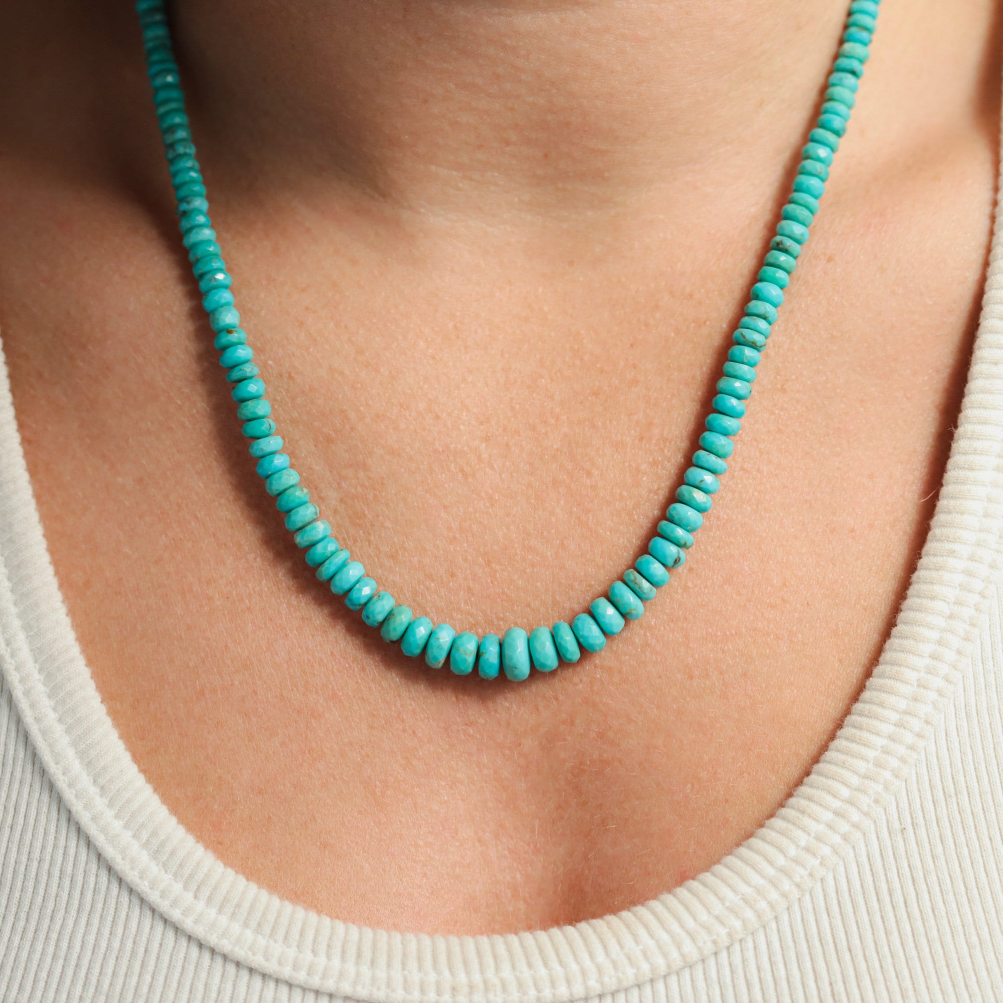 Genuine Turquoise Necklace | Authentic Beaded Turquoise Jewelry | Arizona Turquoise | Beaded Turquoise, December Birthstone