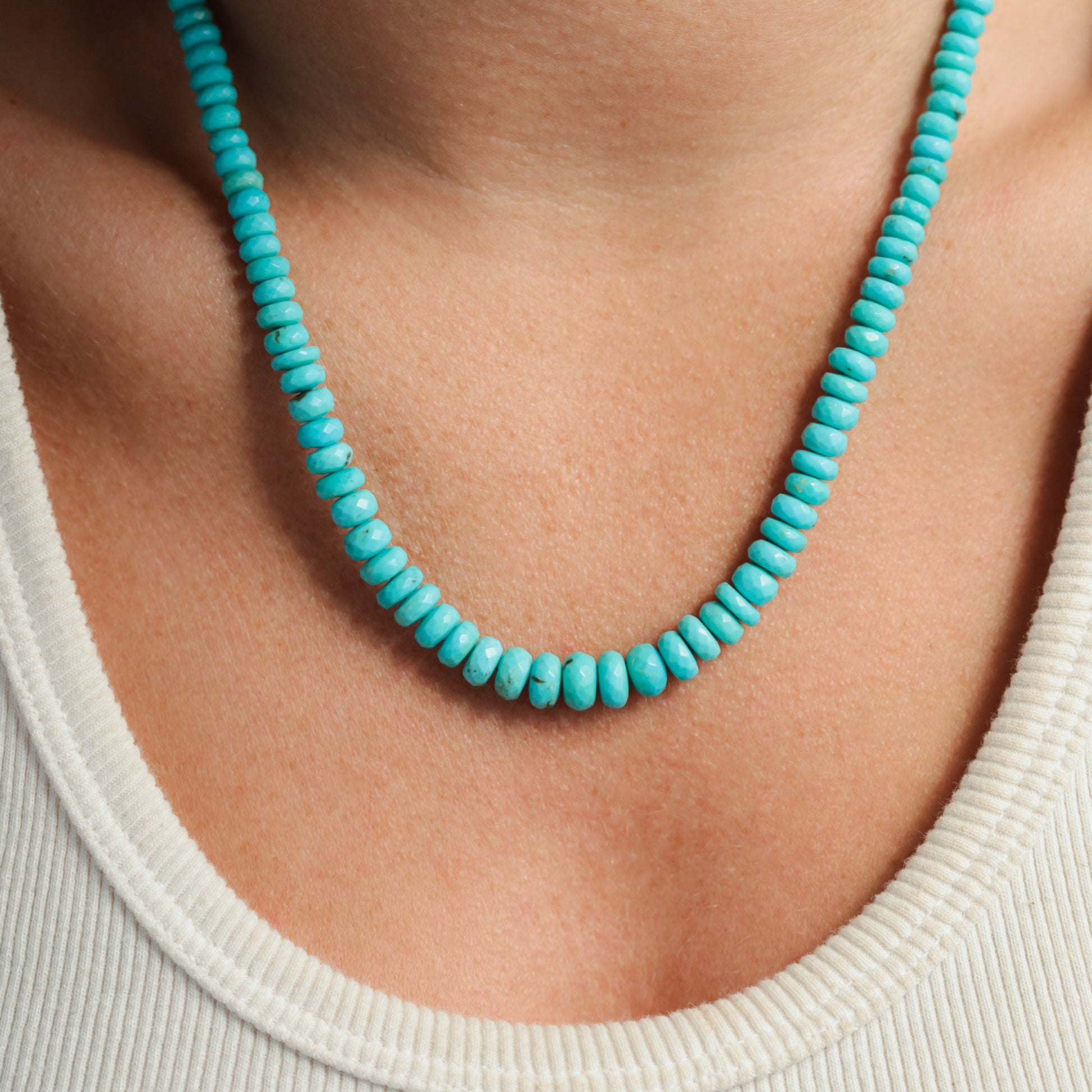 Genuine Turquoise Necklace | Authentic Beaded Turquoise Jewelry | Arizona Turquoise | Beaded Turquoise, December Birthstone