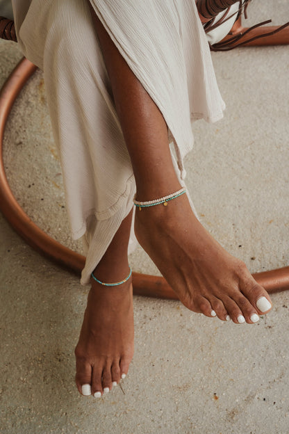 Pink opal pearl anklet | Beaded Pink Opal ankle bracelet | women's gemstone anklet | delicate opal anklet | pearl anklet | freshwater #0350