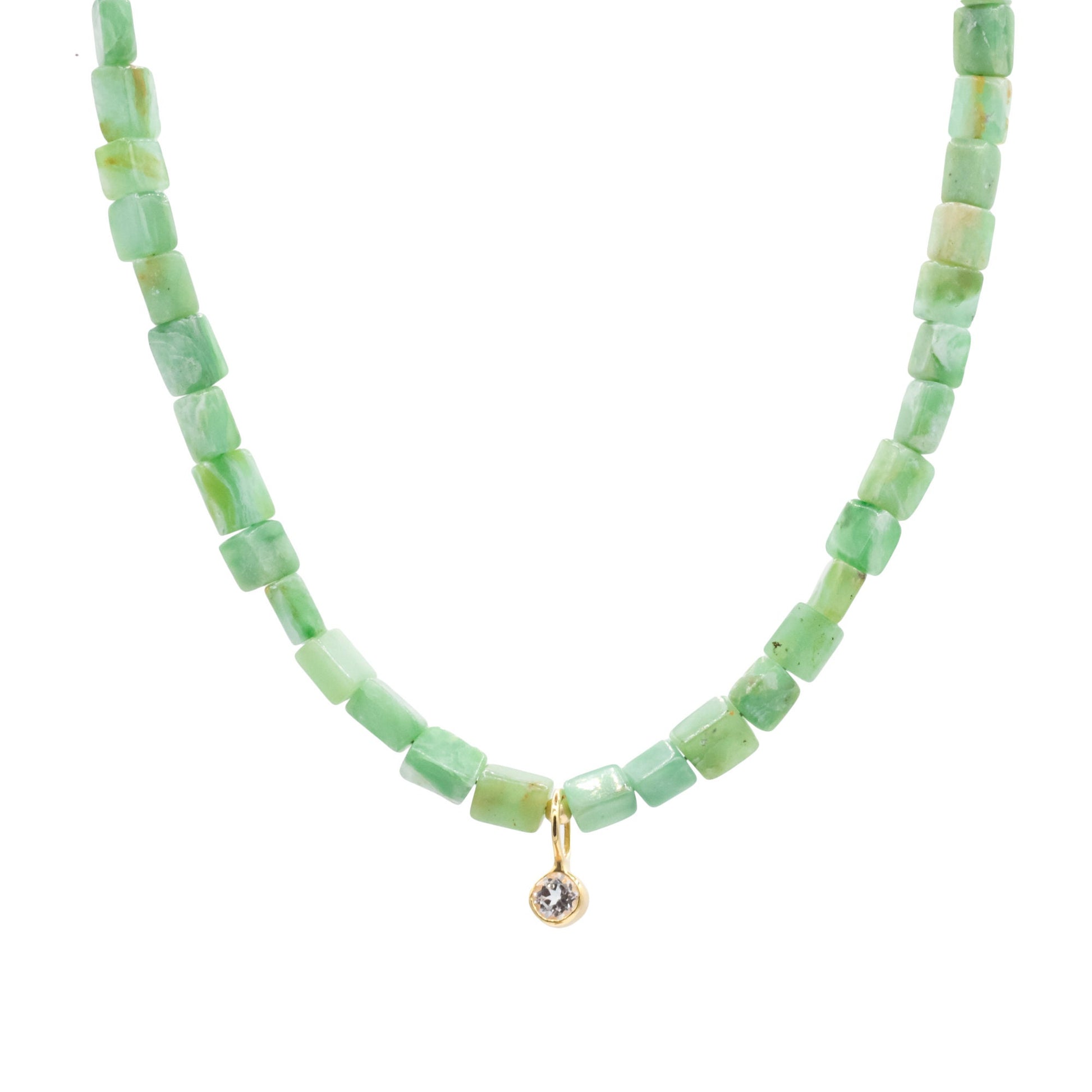 Peruvian opal necklace | Faceted Peruvian opal Necklace | Candy opal necklace | green opal necklace | blue opal necklace beaded