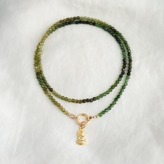 RARE! Green Tourmaline 3mm | Green tourmaline necklace | Green tourmaline | Faceted tourmaline 3mm stones | green tourmaline #0532