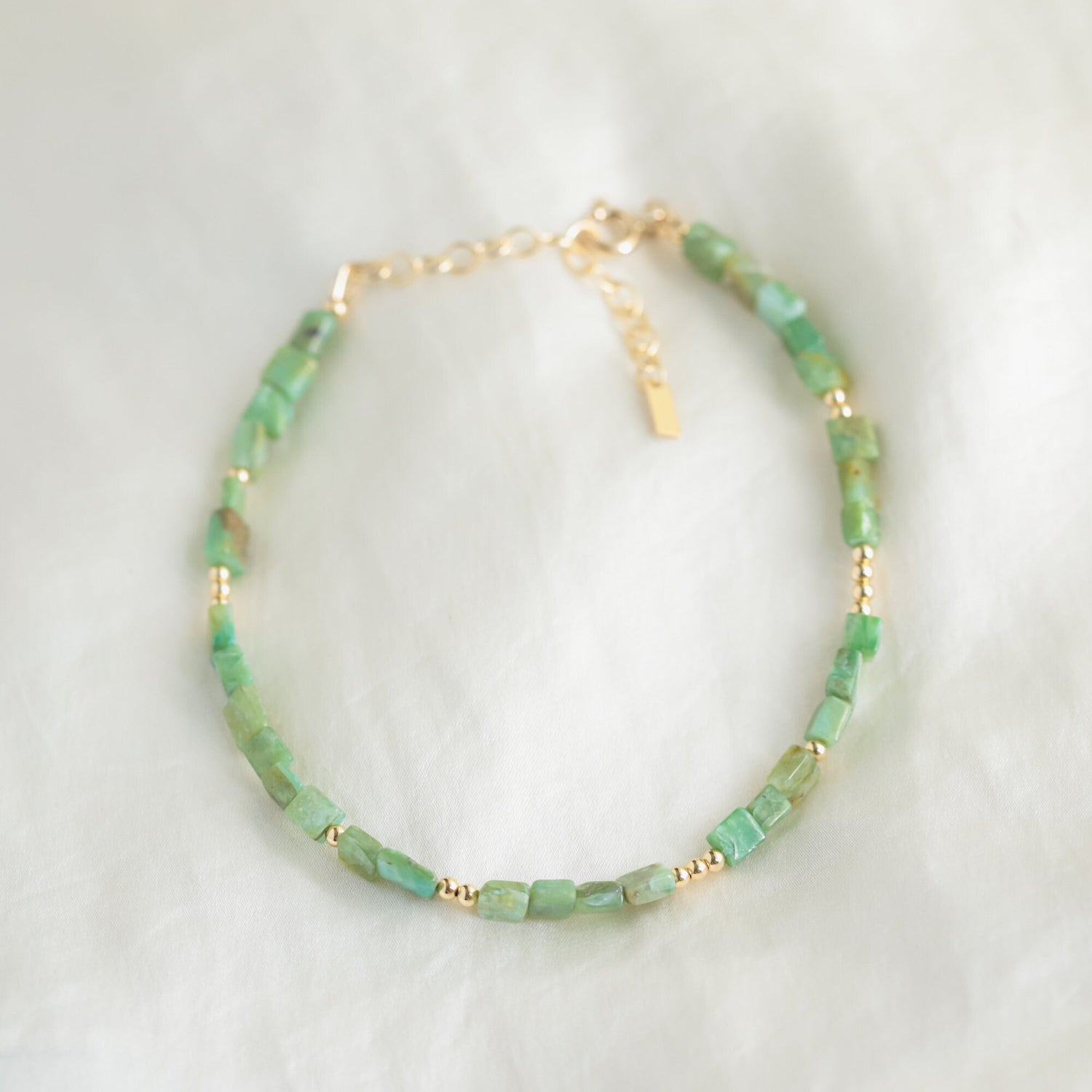 Peruvian Opal square anklet
