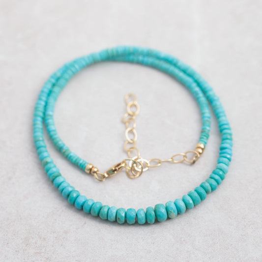 Genuine Turquoise Necklace | Authentic Beaded Turquoise Jewelry | Arizona Turquoise | Beaded Turquoise, December Birthstone