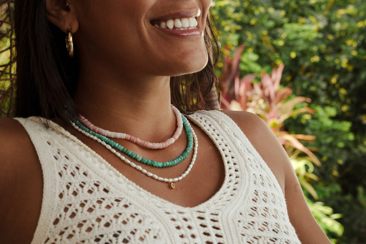 Layered gemstone necklaces from Earthly Abundance