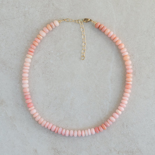 Candy Pink opal necklace | Pink Beaded opal Necklace | peruvian pink opal necklace | beaded pink opal jewelry | pink opal jewelry, pink opal