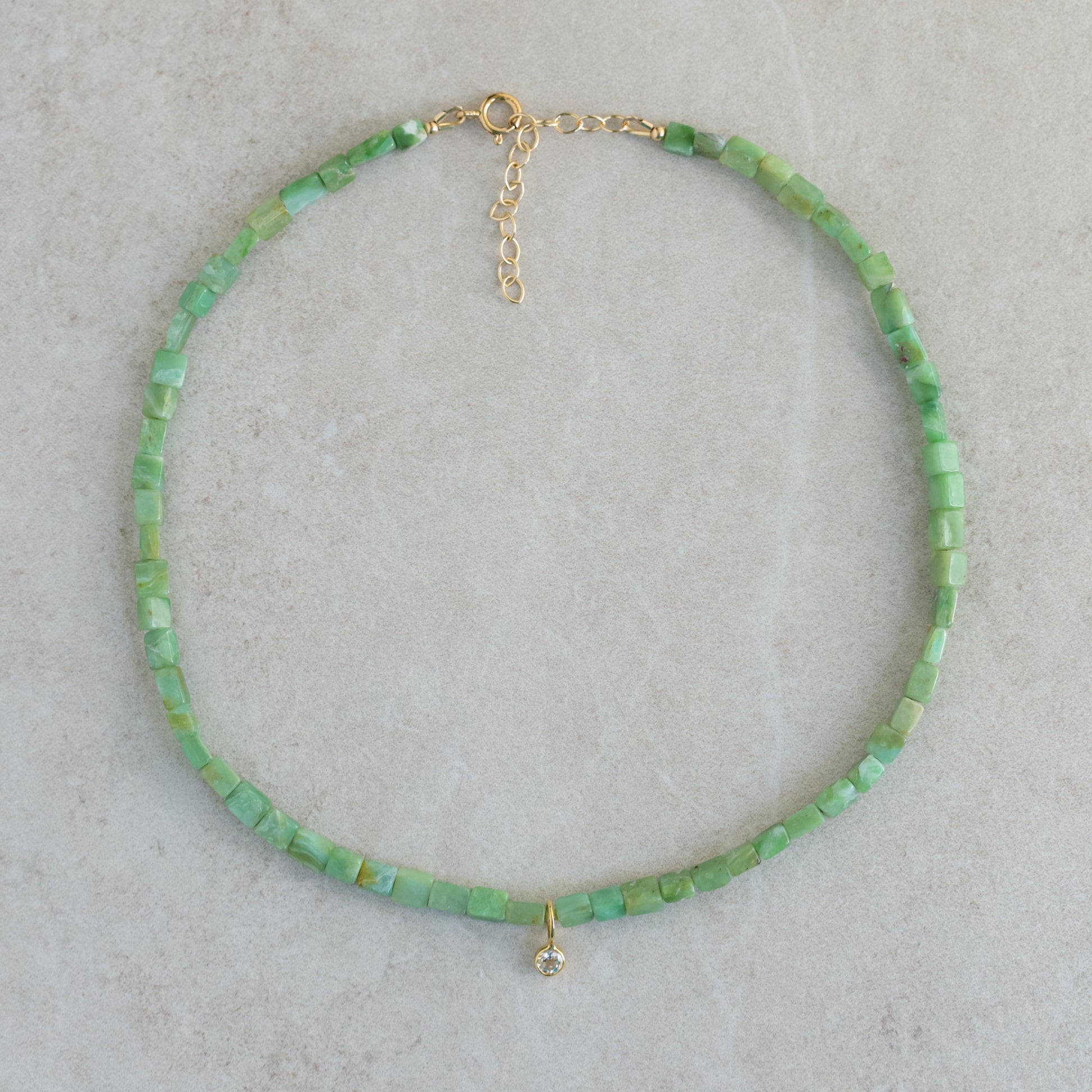 Peruvian opal necklace | Faceted Peruvian opal Necklace | Candy opal necklace | green opal necklace | blue opal necklace beaded