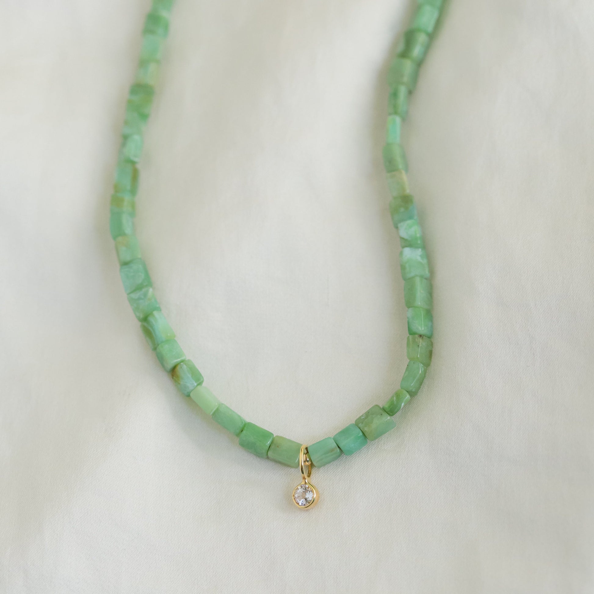 Peruvian opal necklace | Faceted Peruvian opal Necklace | Candy opal necklace | green opal necklace | blue opal necklace beaded
