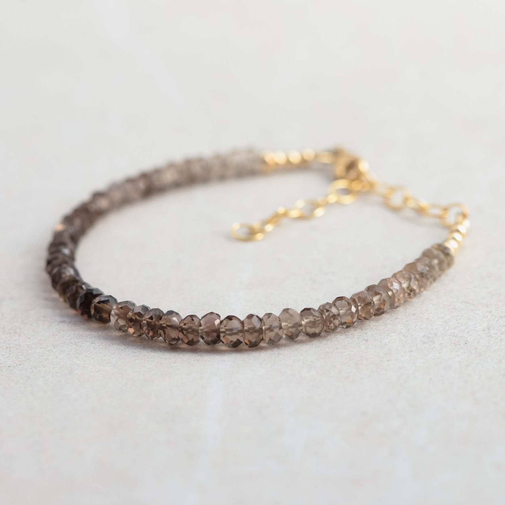 Smoky Quartz Bracelet | Dainty smoky quartz bracelet | Grounding Root Chakra [EBSP1045] | Dainty smoky quartz bracelet | smoky quartz
