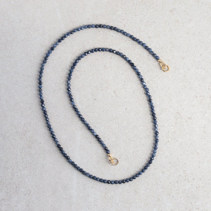 Blue Sapphire carabiner necklace Necklace | Women's Gemstone Choker Necklace | Faceted Blue Sapphire | September birthstone