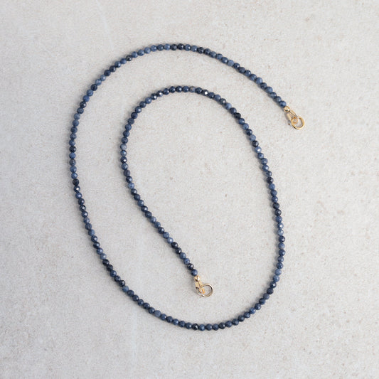 Blue Sapphire carabiner necklace Necklace | Women's Gemstone Choker Necklace | Faceted Blue Sapphire | September birthstone
