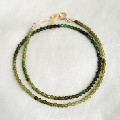 RARE! Green Tourmaline 3mm | Green tourmaline necklace | Green tourmaline | Faceted tourmaline 3mm stones | green tourmaline #0532