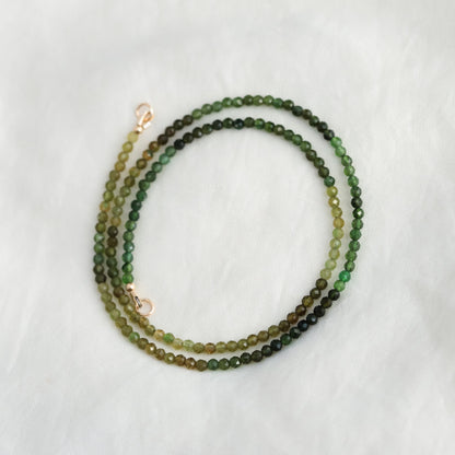 RARE! Green Tourmaline 3mm | Green tourmaline necklace | Green tourmaline | Faceted tourmaline 3mm stones | green tourmaline #0532