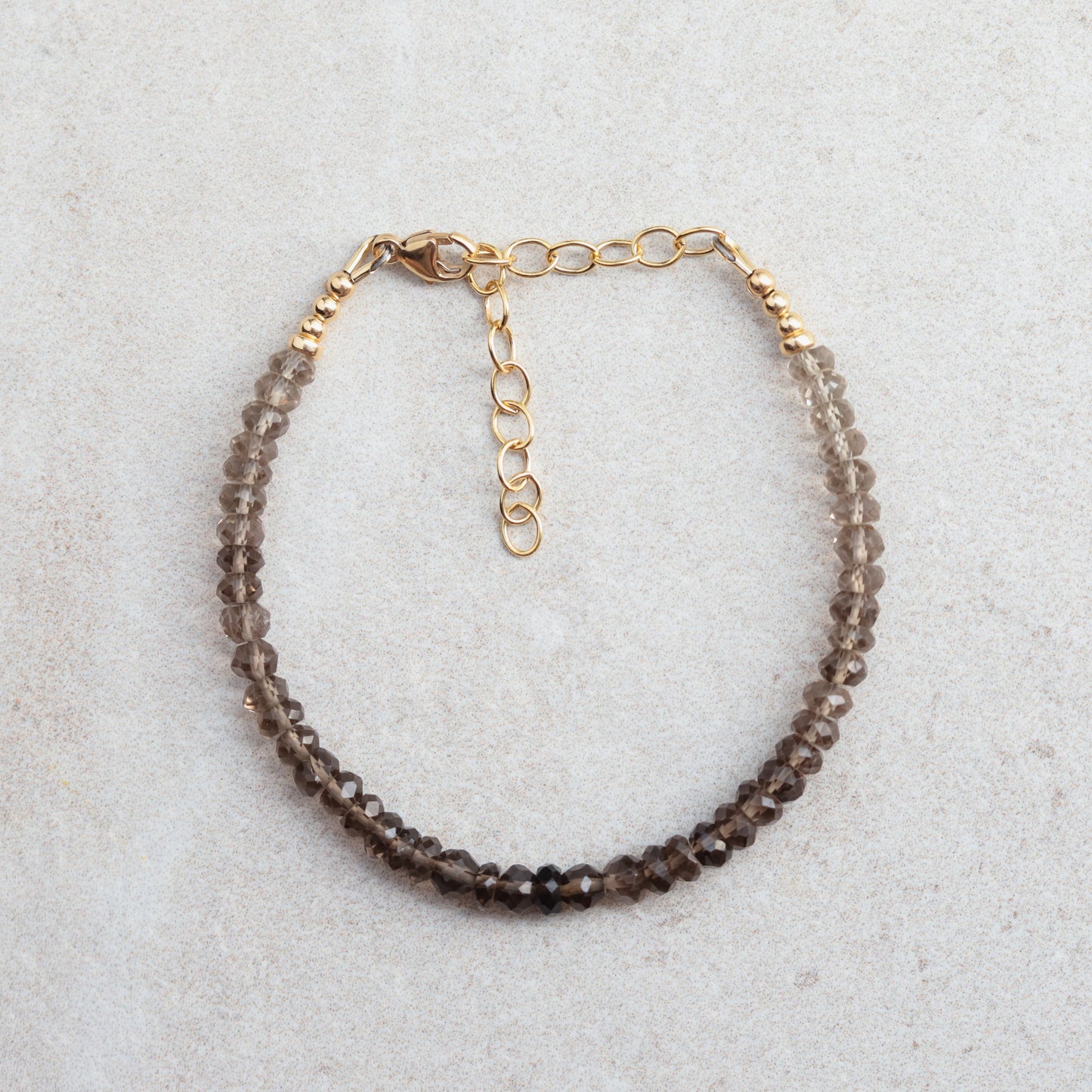 Smoky Quartz Bracelet | Dainty smoky quartz bracelet | Grounding Root Chakra [EBSP1045] | Dainty smoky quartz bracelet | smoky quartz