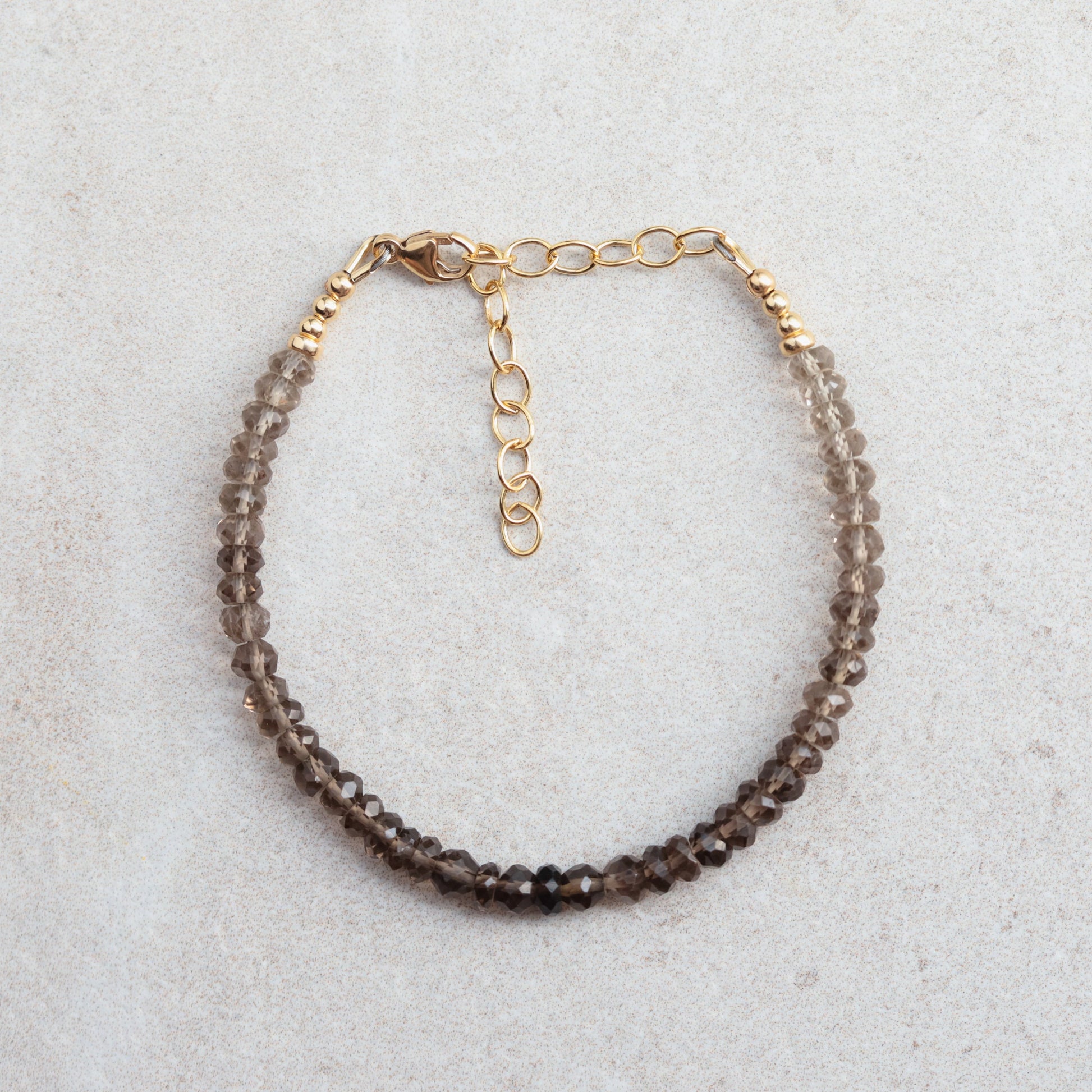 Smoky Quartz Bracelet | Dainty smoky quartz bracelet | Grounding Root Chakra [EBSP1045] | Dainty smoky quartz bracelet | smoky quartz