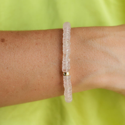 Rose Quartz Heishi Bracelet