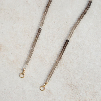 Smoky Quartz Necklace | Beaded Gemstone Necklace 4mm | Smoky Quartz Necklace | Gift for her | Statement gemstone necklace #0578