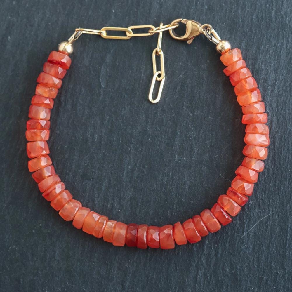 AAAA+ carnelian bracelet | Genuine Carnelian | carnelian beaded gemstone bracelet | orange natural stone | vitality, confidence