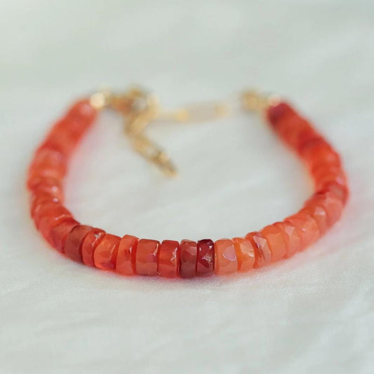 AAAA+ carnelian bracelet | Genuine Carnelian | carnelian beaded gemstone bracelet | orange natural stone | vitality, confidence