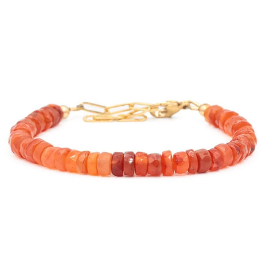 AAAA+ carnelian bracelet | Genuine Carnelian | carnelian beaded gemstone bracelet | orange natural stone | vitality, confidence