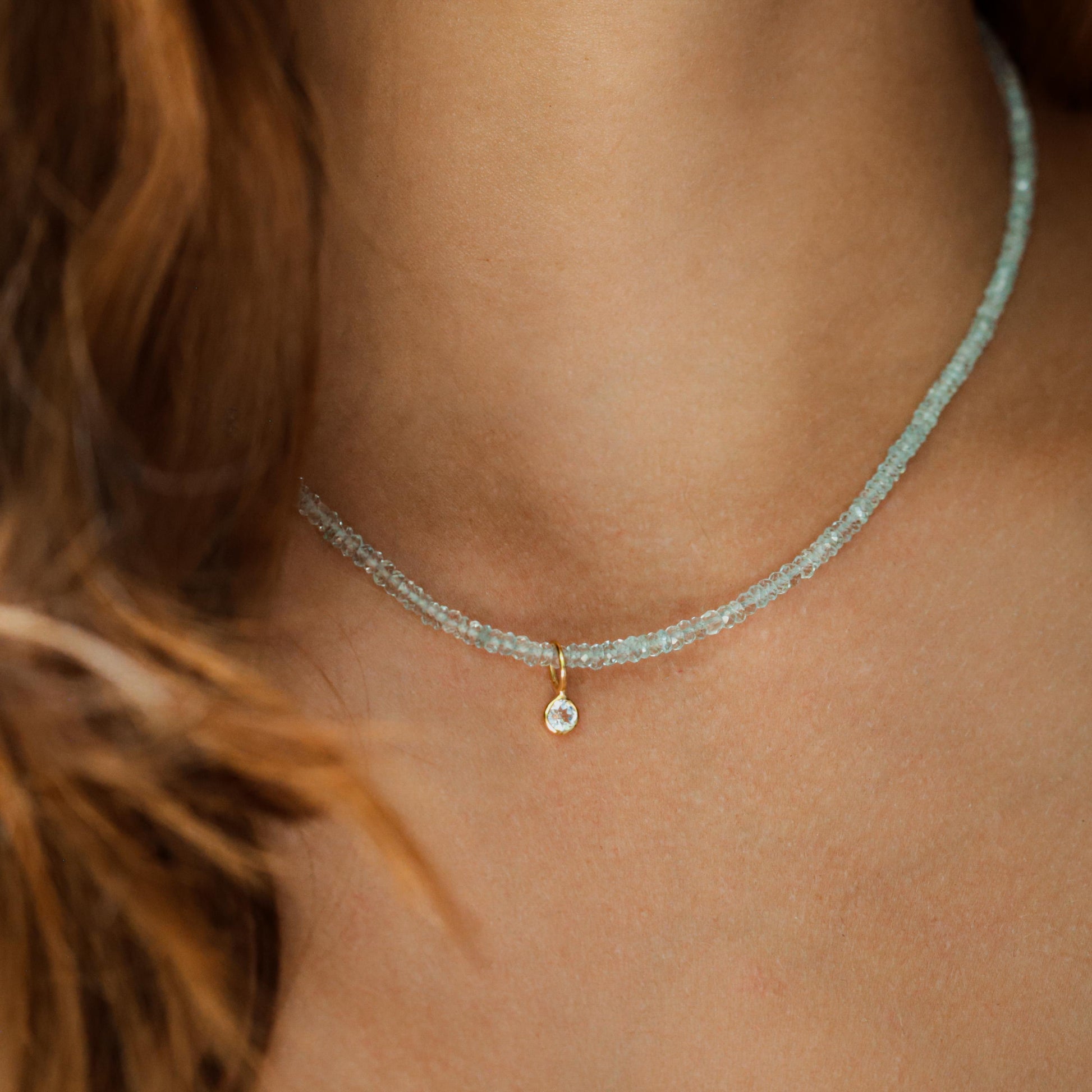 White Topaz Pendant [gold vermeil]