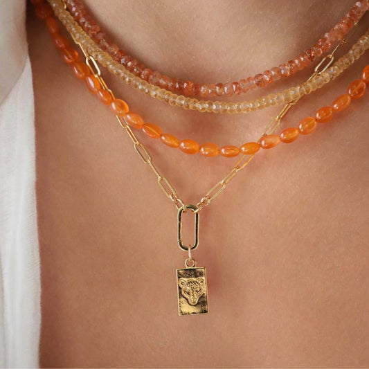 Faceted Sunstone choker