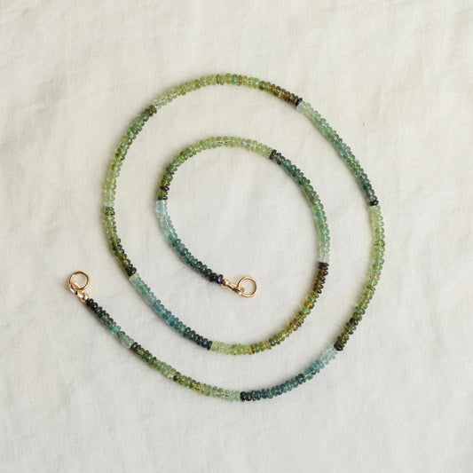 RARE! Blue & Green Tourmaline 3mm | Blue tourmaline necklace | Blue tourmaline | Smooth tourmaline 3mm stones | blue tourmaline necklace